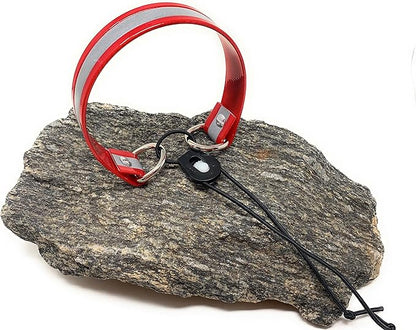 Sparky Pet Co - Surefit ECollar Replacement Strap - Bungee Dog Collar - Waterproof - Adjustable - Secure Nexus Wheel Lock - for Electronic Training & Invisible Fence Systems - 1" (Reflective Red)