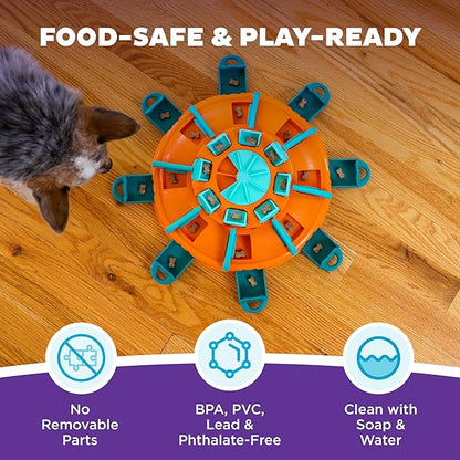 Outward Hound by Nina Ottosson Tower of Treats Level 4 Expert Dog Treat Puzzle for Enrichment, Orange