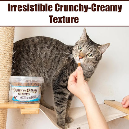 Fieldcrest Farms Nothin’ to Hide Collagen Cat Treats – Crunchy & Creamy Cat Snacks, High-Protein Healthy Treats for Skin, Coat & Joint Support, Tuna Flavor, 8 oz. Resealable Tub (Pack of 3)