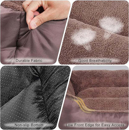 Dog Beds Large Sized Dog - Extra Thick Supportive Dogs Couch, Extra Large Comfort Pet Bed Sofa with Soft Plush Sherpa and Nonskid Bottom