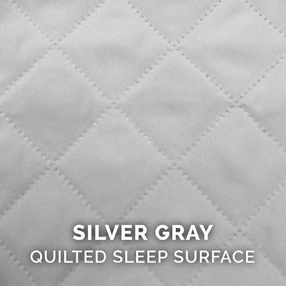 Furhaven Cooling Gel Dog Bed for Large Dogs w/ Removable Bolsters & Washable Cover, For Dogs Up to 125 lbs - Quilted Sofa - Silver Gray, Jumbo Plus/XXL