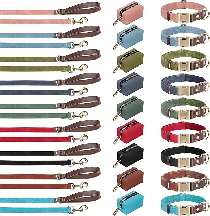 Didog Soft PU Leather Dog Collars for Medium Dogs,Classic Adjustable Dog Collars with Quick Release Metal Buckle,Easy Clean and Comfortable with Nylon Lining,Pink,M Neck 14-19"