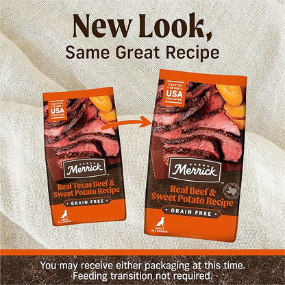 Merrick Premium Grain Free Dry Adult Dog Food, Wholesome And Natural Kibble, Real Texas Beef And Sweet Potato - 22.0 lb. Bag