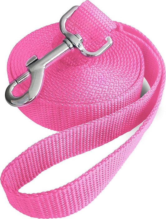 10ft Pink Dog Leashes - Obedience Recall Training Agility - Strong Traditional Style Extra Long Leads for Large, Medium & Small Dogs - Great for Parks,Fetch,Backyard & Camping(10FT, Pink)