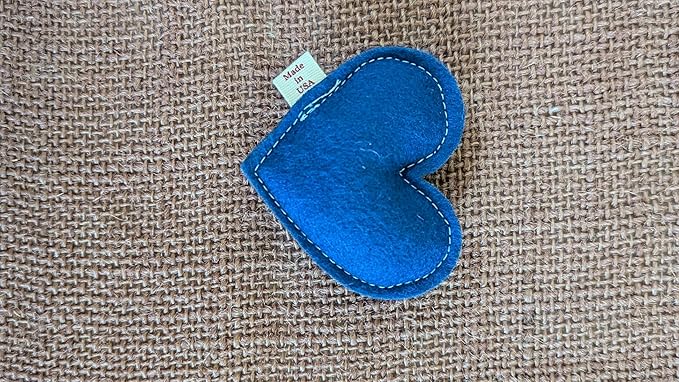 Catnip Toy – Heart Shape, Organic Catnip, 100% Wool Felt, Grown & Made in The USA - Blue