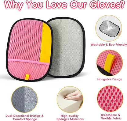 YOSEPATI Thickened Ectrostatic Pet Hair Removal Glove, Magic Brush Pet Hair Remover Tool for Cat & Dog, Upgraded Reusable Pet Hair Gloves for Couch, Clothing, Carpet & Car Seat, Cat Grooming Gloves