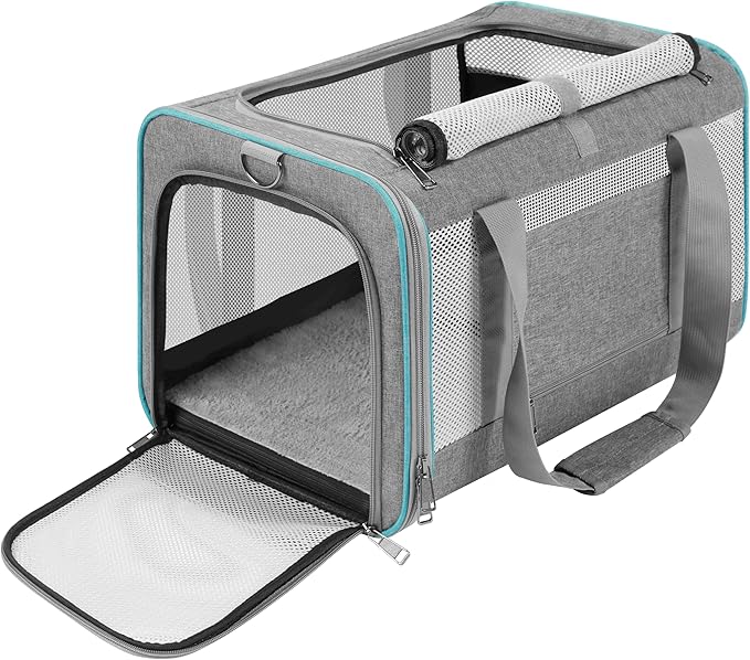 GAPZER Pet Carrier for Large Cats 20 lbs+ / Soft Sided Small Dog Travel Carriers Top Load/Collapsible Carrier Bag for Big Cat / 2 Kittens Sturdy Transport Carriers Long Trips/Medium Cats 15 pounds