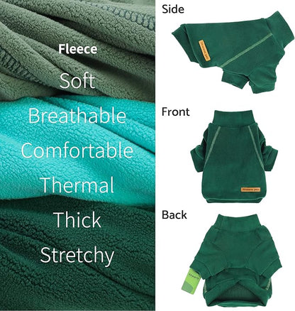 Fitwarm 3 Pack Fleece Sweater, Turtleneck Sweatshirt, Winter Clothes for Small Dogs & Cats, Pet Pullover Jumper, Cat Apparel, Dark Green, Teal Green, Olive Green, XS