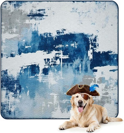 FXW Washable Pee Pads for Dogs, Puppy Pads with Super Absorbent, Specifically Designed for Rollick/Homeplus 24inch 8 Panels Dog Playpen, 63" Square, Tie-Dye Blue, 1 Pack