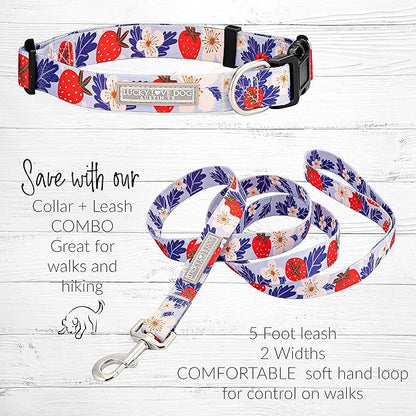 Lucky Love Dog - Adjustable Dog Collar with Easy Click Buckle for Large Ones, Durable, & Comfortable for Male & Female Dogs, Pet Collar for Puppies & Adult Dogs - Sweet Berry, Large