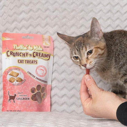 Fieldcrest Farms Nothin’ to Hide Collagen Cat Treats – Crunchy & Creamy Cat Snacks, High-Protein Healthy Treats for Skin, Coat & Joint Support, Salmon Flavor, 3 oz. Bag
