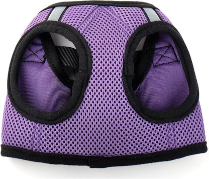 THE WORTHY DOG Step-in Dog Harness for Medium Dogs, Comfortable Mesh, Reflective, Strong Hook and Loop Closure, Quick Release Buckle, Purple, Large