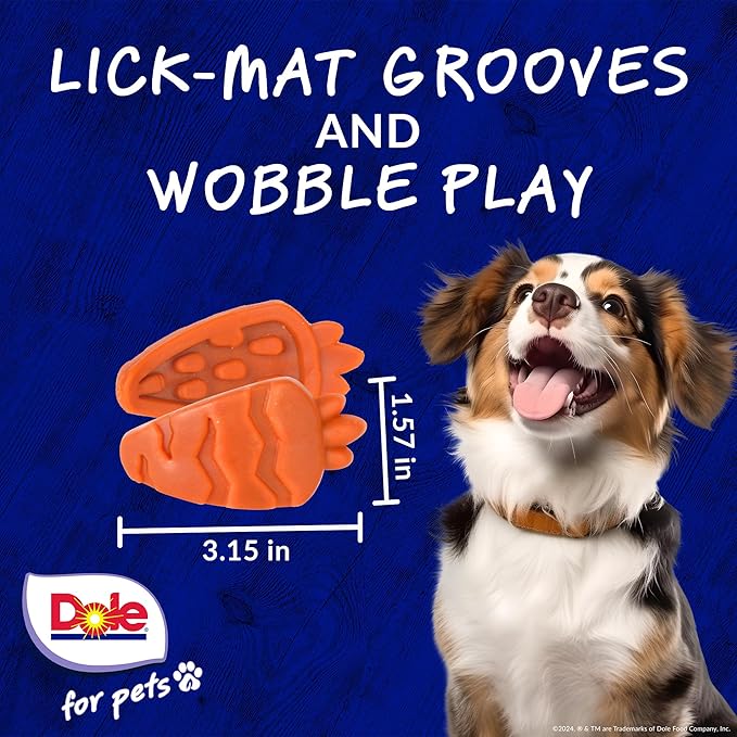 Dole for Pets Freshly Fetched Lasting Chew, Carrot Flavor Dog Treats, Small Breed, 8oz, 10ct | Flavored with Real Veggies, No Wheat, Corn, Soy, Artificial Flavors, Colors, or Preservatives
