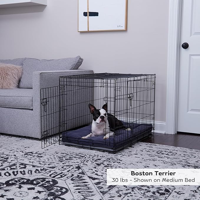 Happy Hounds Cooper Deluxe Reversible Crate Pad - Medium - Denim
