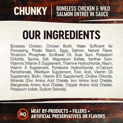 Wellness CORE Signature Selects Chunky Adult Wet Cat Food, Natural, Protein-Rich, Grain Free, 2.8 Ounce, 12 Pack (Chicken & Salmon)