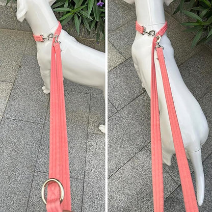Dog Leash-Multifunctional Double Ended,for Obedience Training Or Distance Work Easy to Use,Lightweight,Soft&Durable Convertible Hands Free,Crossbody,Over Shoulder (Pink, 2M*2.5CM)