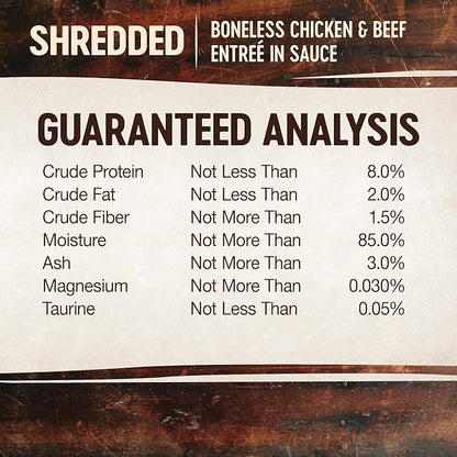 Wellness CORE Signature Selects Shredded Adult Wet Cat Food, Natural, Protein-Rich, Grain Free, 2.8 Ounce, 12 Pack (Chicken & Beef Entree)