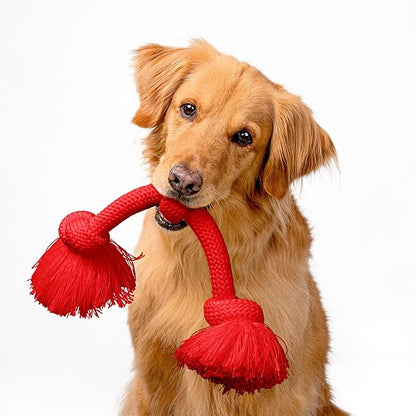 Playology Dog Toys | Dri-Tech Rope Toy Tug of War Rope for Aggressive Chewers | Jumbo Beef Scented Toy - Easy to Clean and Made from Non Toxic Materials