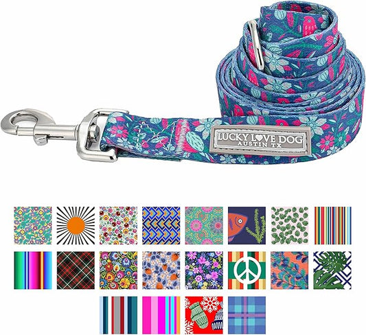 Lucky Love Dog Leash – Soft, Durable, and Comfortable Leash with Vibrant Patterns – Stylish and Long Lasting for Small Male and Female Dogs – Carriebelle, Small
