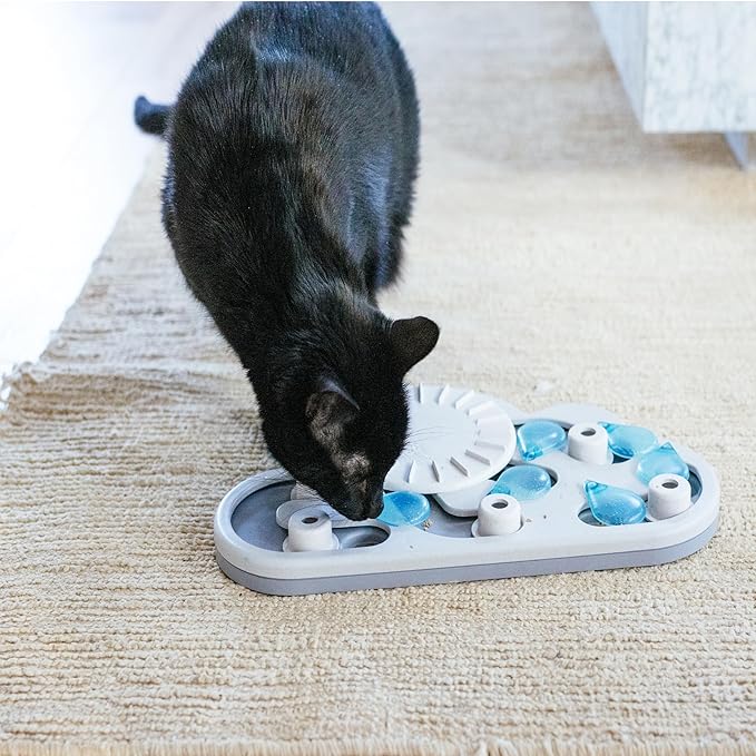 Catstages Nina Ottosson Rainy Day Puzzle & Play – Interactive Cat Puzzle Feeder for Indoor Cats, 19 Hidden Treat Compartments, Slow Feeder, Durable & Easy‑Clean