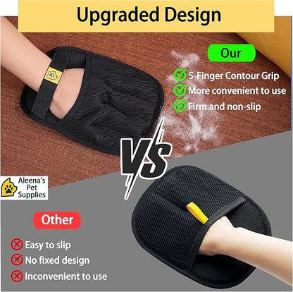 Cat Hair Remover Glove – Reusable Washable Electrostatic Pet Hair Removal Glove for Clothes, Couch & Car – 5-Finger Cleaning Glove for Cats & Dogs, Magic Brush – 1Pcs (Black)