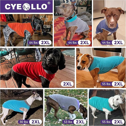cyeollo 2 Pack Fleece Dog Sweater Vest Dog Sweatshirt Reflective Lightweight Pet Clothes for Large Dogs Girl Pet Apparel Pink, Fuschia, XXXL