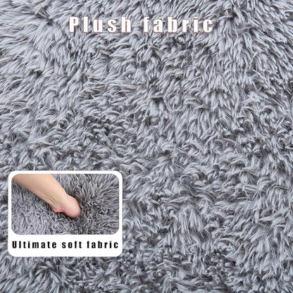 KEIKI 69" Upholstered Human Dog Bed for Adults, Foldable Plush Faux Fur Lazy Sofa Bed with 5 Adjustable Positions and a Pillow, Giant Human Size Dog Bed for People, Light Gray