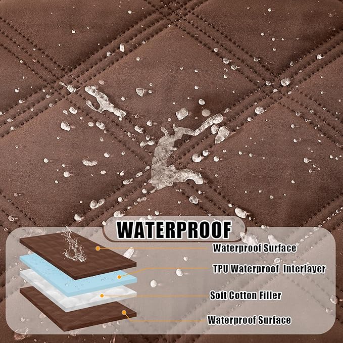 Smiry Waterproof Dog Bed Cover Blanket 68x82, Soft Reversible Pet Blanket, Washable Leakproof Cats Dogs Couch Cover for Sofa, Couch, Furniture, Lattice, Brown/Brown