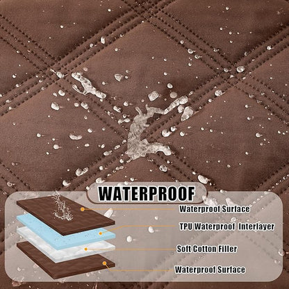 Smiry Waterproof Dog Bed Cover Blanket 68x82, Soft Reversible Pet Blanket, Washable Leakproof Cats Dogs Couch Cover for Sofa, Couch, Furniture, Lattice, Brown/Brown
