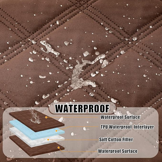 Smiry Waterproof Dog Bed Cover Blanket 68x82, Soft Reversible Pet Blanket, Washable Leakproof Cats Dogs Couch Cover for Sofa, Couch, Furniture, Lattice, Brown/Brown