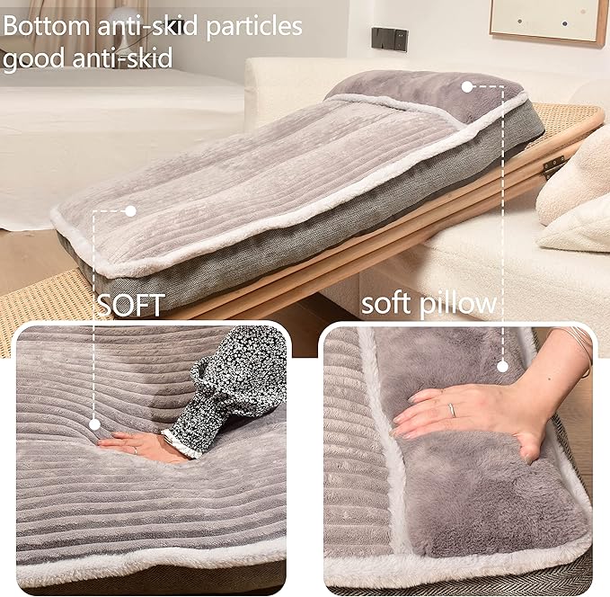 Dog Bed for Large Dogs, Dog Mattress with Pillow for Crate Kennel, Sofa pet Bed, Super Soft pet Bed for Medium, Jumbo, Small Dogs Breeds (Grey, Large-2:(36"x23"x3")