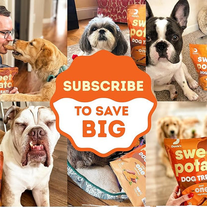 Davie's Sweet Potato Dog Treats - Healthy, Natural, Low Fat Chews Made in USA Only, 0.5 lb. Bag