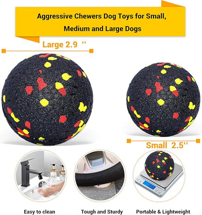 LIEVUIKEN Dog Balls Toys for Aggressive Chewers, Indestructible Durable Bouncy Floating Balls for Dogs to Fetch, Durable Solid Rubber Ball for Training Dog(2 Pack)