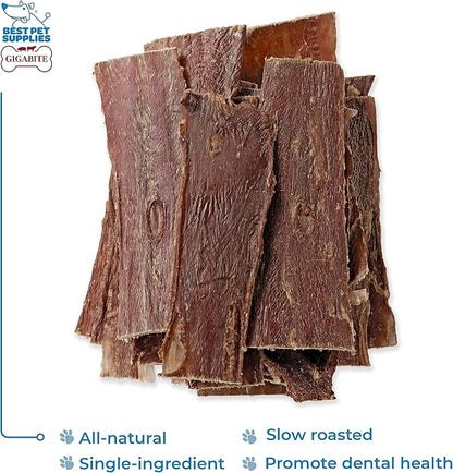 GigaBite Single Ingredient All Natural Free Range Bully Treats and Chews - Bully Sticks/Bladder Sticks/Beef Esophagus by Best Pet Supplies - Esophagus Strips (6 Inch), Pack of 22