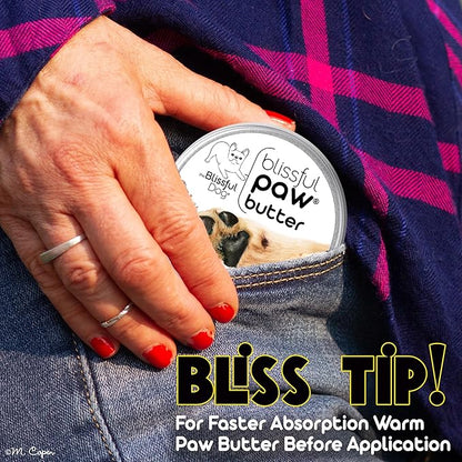 The Blissful Dog Paw Butter, Moisturizer for Dry Paw Pads, Softens and Protects a Rough Paw in Winter, Versatile, Lick-Safe Dog Paw Pad Balm, 1 oz.