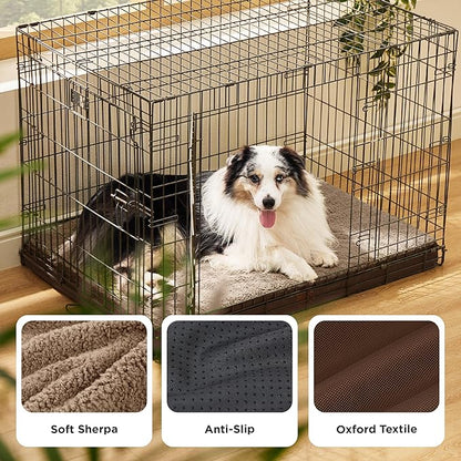 Bedsure XL Dog Bed for Crate - Large Comfy Flat Pet Beds with Removable Washable Cover, Orthopedic Egg Crate Foam Crate Mat, Suitable for Pet Up to 90 lbs