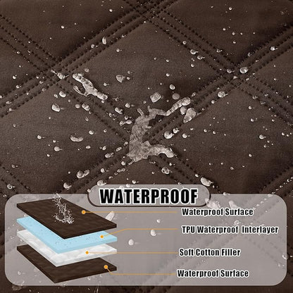 Smiry Waterproof Dog Bed Cover Blanket 52x82, Soft Reversible Pet Blanket, Washable Leakproof Cats Dogs Couch Cover for Sofa, Couch, Furniture, Lattice, Chocolate/Chocolate