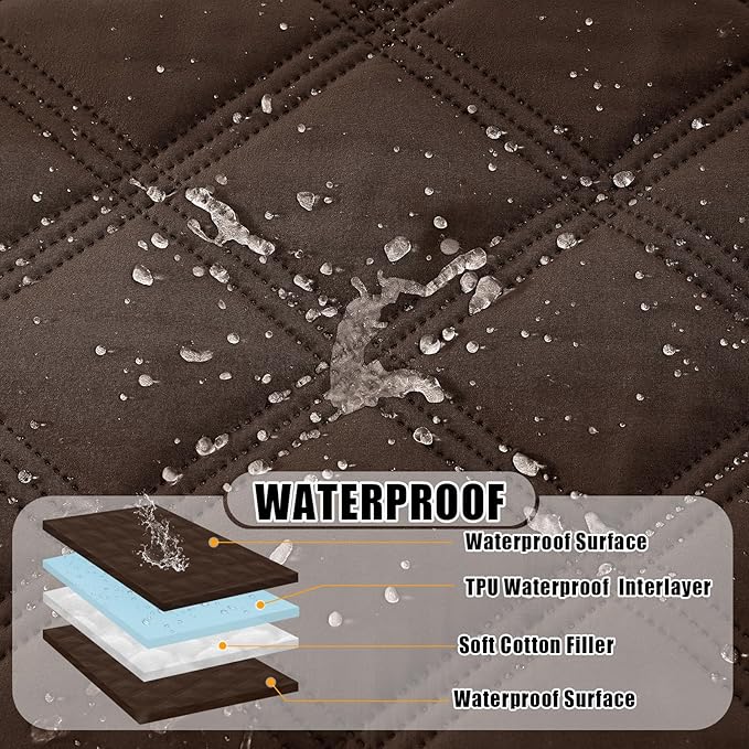 Smiry Waterproof Dog Bed Cover Blanket 40x50, Soft Reversible Pet Blanket, Washable Leakproof Cats Dogs Couch Cover for Sofa, Couch, Furniture, Lattice, Chocolate/Chocolate
