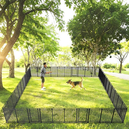 New Thickened Version Dog Playpen, 43 Inch Dog Fences for The Yard, Portable Outdoor Dog Playpen for Large/Medium/Small Dogs, Foldable Metal Dog playpen, with Doors (40 Panels, 43 Inch)