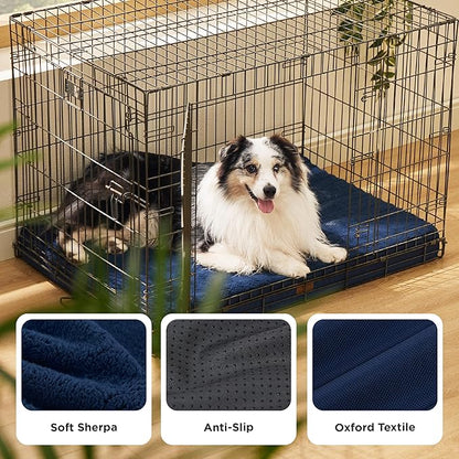 Bedsure XL Dog Bed for Crate - Large Comfy Flat Pet Beds with Removable Washable Cover, Orthopedic Egg Crate Foam Crate Mat, Suitable for Pet Up to 90 lbs