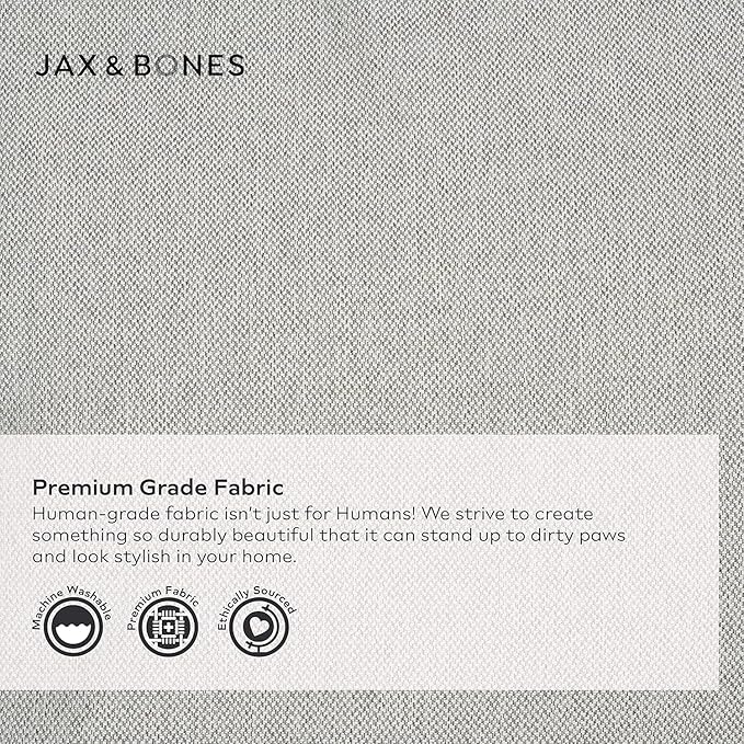 Jax & Bones Dog Bed Lounge - Machine Washable Bed for Dogs - Extra Heavy Duty Bolstered Sides - Medium Grey Dog Mat Beds | 32 x 27 Inches