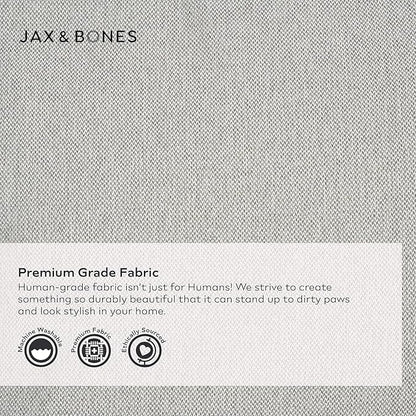 Jax & Bones Dog Bed Lounge - Machine Washable Bed for Dogs - Extra Heavy Duty Bolstered Sides - Medium Grey Dog Mat Beds | 32 x 27 Inches
