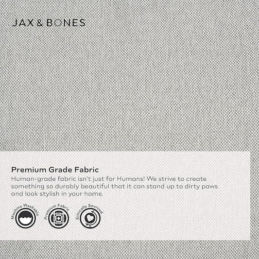 Jax & Bones Dog Bed Lounge - Machine Washable Bed for Dogs - Extra Heavy Duty Bolstered Sides - Small Grey Dog Mat Beds | 24 x 18 Inches
