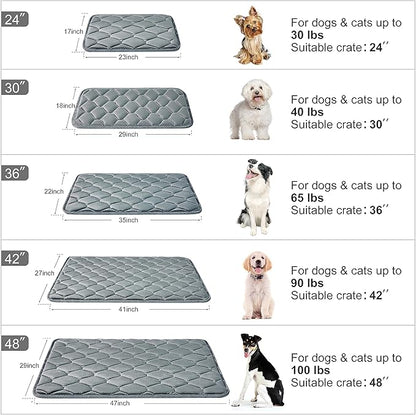 Dog Crate Mats,Soft Kennel Pads Washable with Anti-Slip Bottom,Dog Kennel Pads for Sleeping,Pets Mattress Cat Dog Beds for Large Medium Dogs(41x27,Grey)