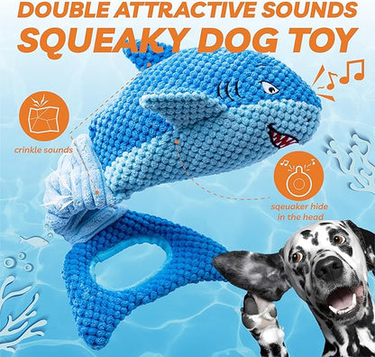 LEGEND SANDY Dog Toys for Aggressive Chewers, Large Dog Toys to Keep Them Busy, Interactive Squeaky Pet Toys,Crinkle Tug of War Dog Chew Toy