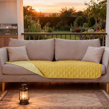 gogobunny 100% Double-Sided Waterproof Dog Bed Cover Pet Blanket Sofa Couch Furniture Protector for Puppy Large Dog Cat, Reversible (30x70 Inch (Pack of 1), Dark Yellow/Light Yellow)
