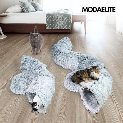 MODAELITE Circular Cat Tunnel for Indoor Cat - Indoor Cat Tunnel -Kitty Tunnel - Cats Toy - Grey