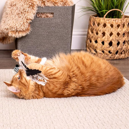 Instincts by SmartyKat HappyNip Zingy Zebra Feathered Toss & Chase Interactive Cat Toy, Contains Catnip & Silvervine - White/Black, One Size