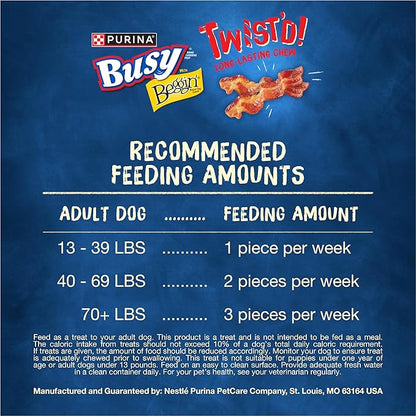 Purina Busy With Beggin' Dog Treats, Twist'd - 10 Count (Pack of 1)