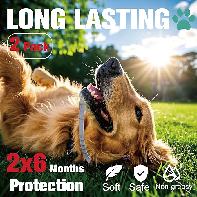 Advanllent Flea Collar for Dogs, Flea and Tick Prevention for Dogs Collar, Dog Flea and Tick Treatment, 2 Collars, 12 Months Prevention, One Size Fits All